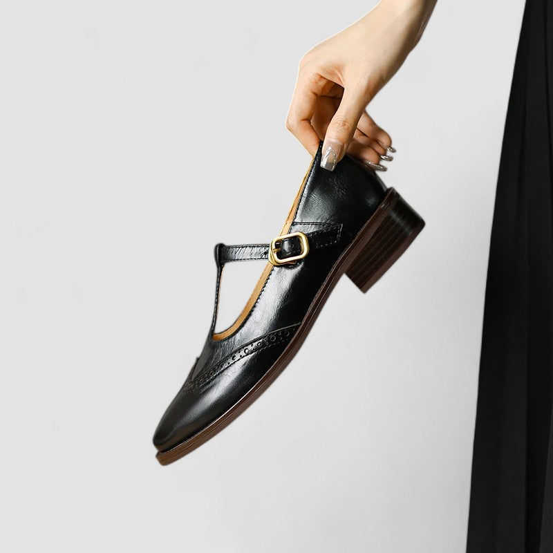 Geraldine | T-Strap Brogue Mary Janes