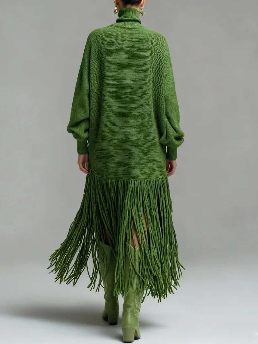 Ginger | Fringe Knit Sweater Dress