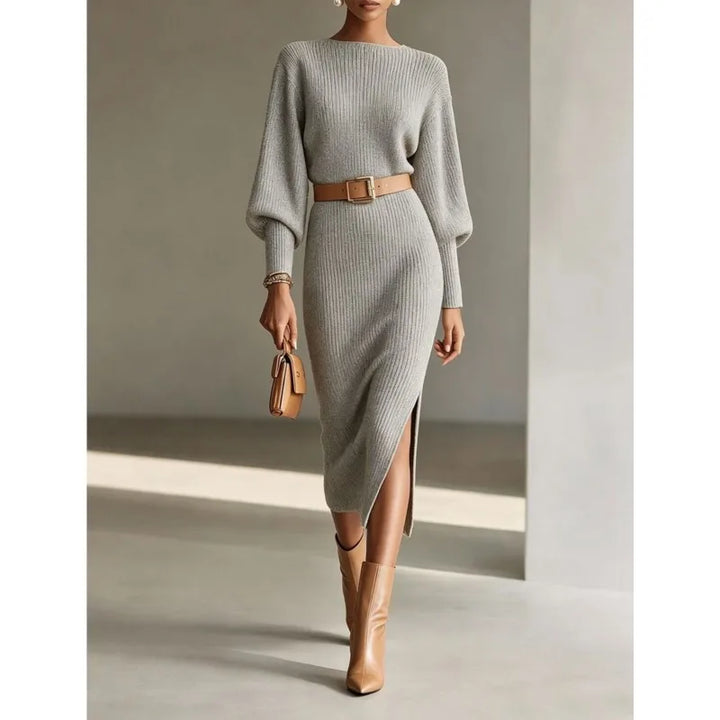 Lynn | Ribbed Knit Midi Dress