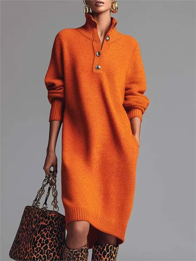 Olga | Ribbed Knit Sweater Dress
