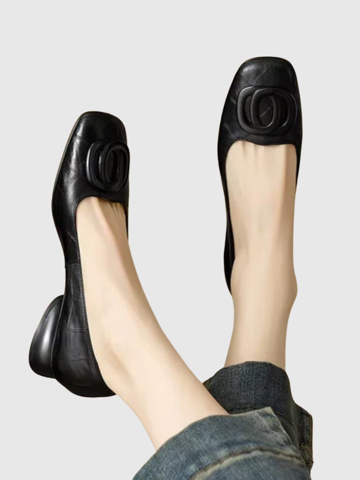 Erin Leather Square-Toe Flats