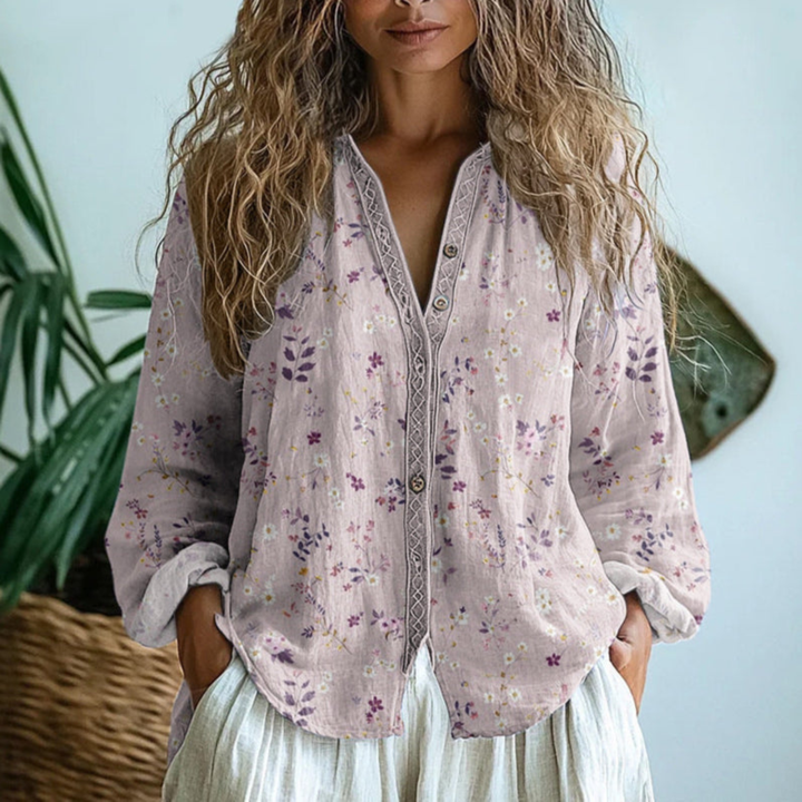 Vexanna™ | Botanical Meadow Button-Down Blouse