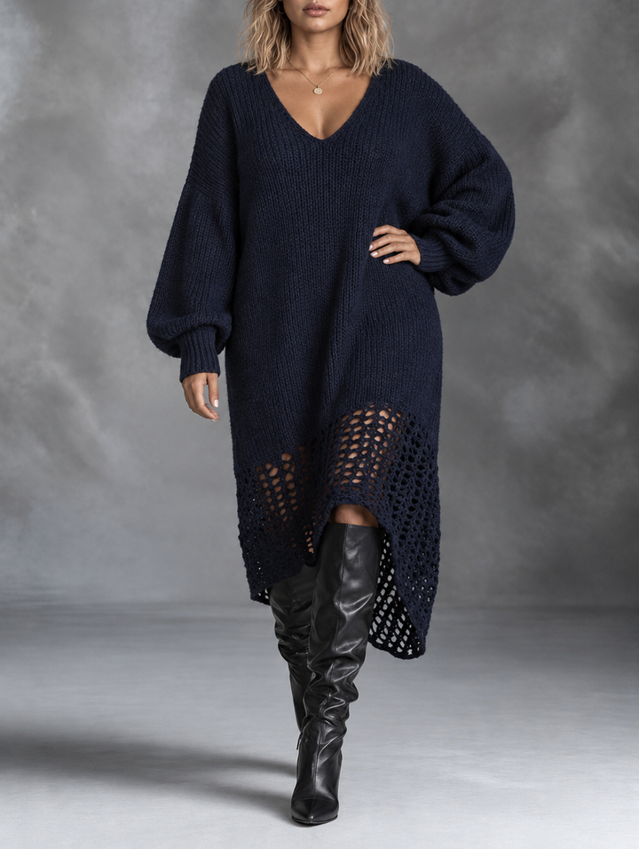 Eileen | Crochet Hem Knit Dress